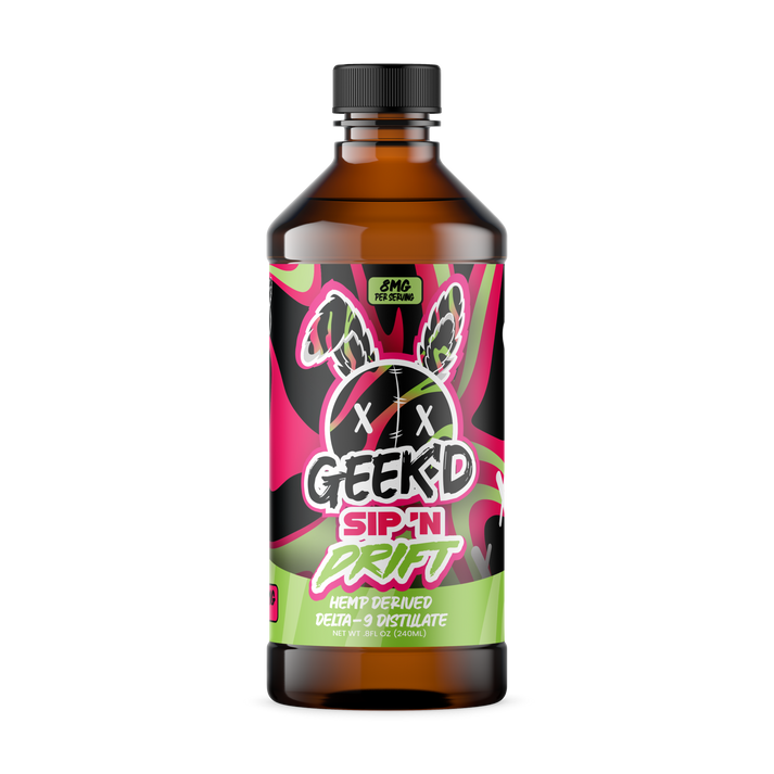 GEEK'D | D9 Hemp Syrup - 800mg : KIWI STRAWBERRY